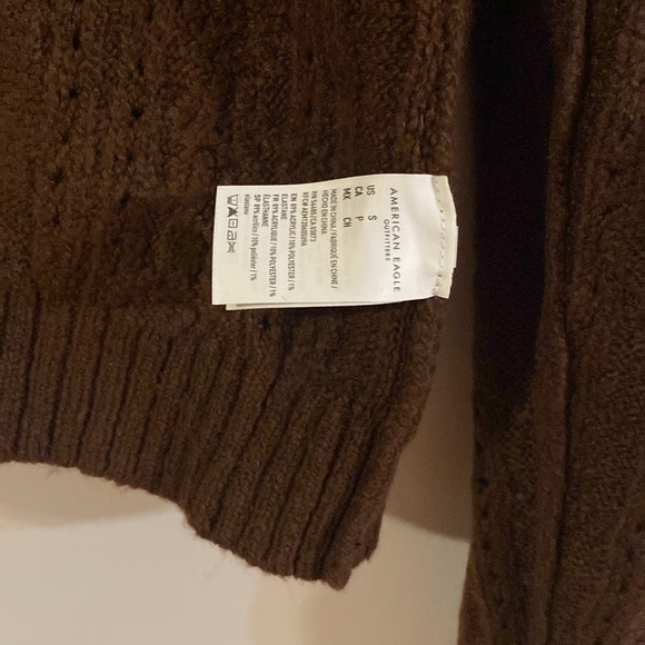 American Eagle Outfitters brown cable knit sweater cardigan - Picture 7 of 7